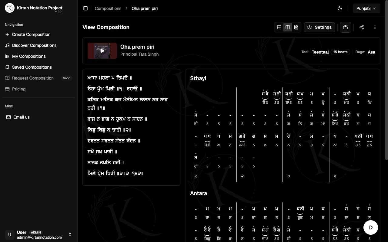 Composition view page