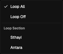 Loop selector popover